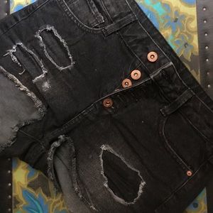 Mini high waisted moto shorts